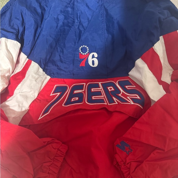 Starter Philadelphia 76ers Sixers Vibrant Blue and Red Jacket - Picture 2 of 4